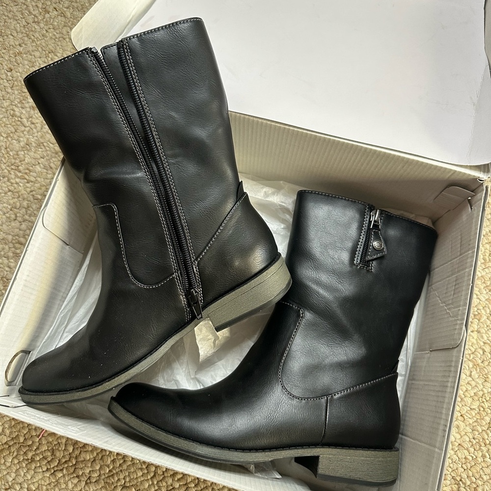 dr scholls Black Leather Women's Boots - Picture 2 of 4